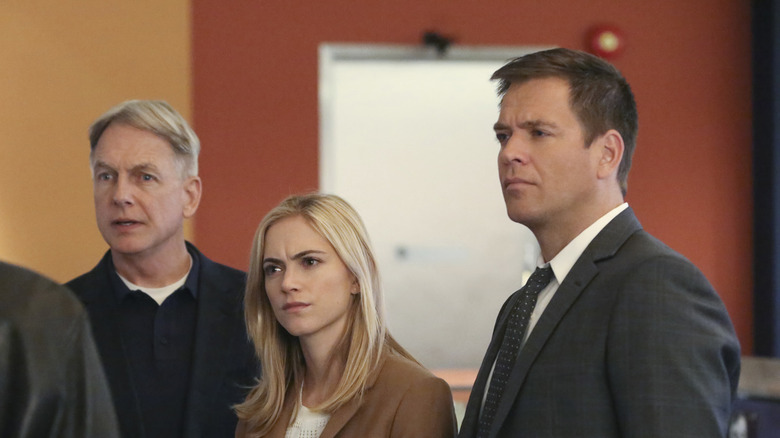 Gibbs, Bishop, and DiNozzo look on