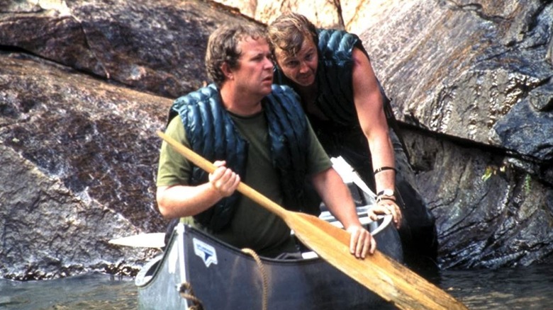 Bobby Trippe and Ed Gendry in a canoe