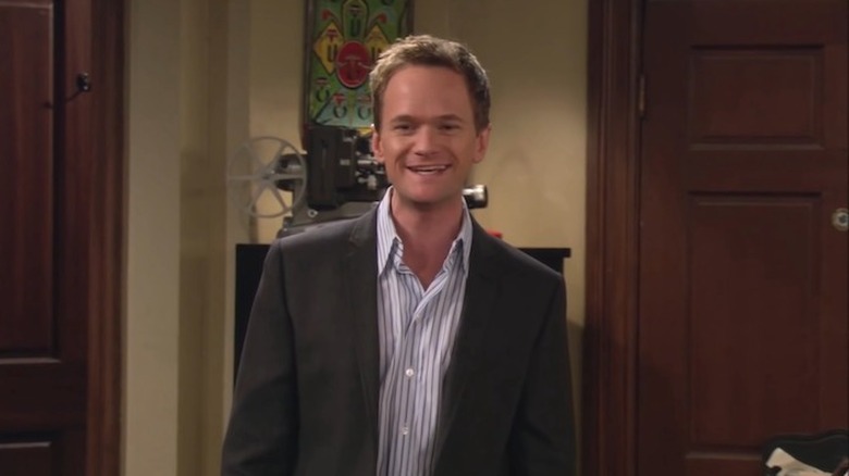 Barney grins