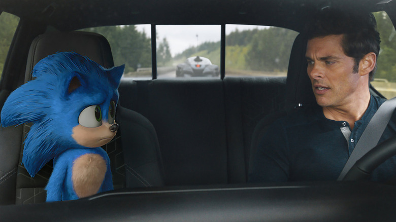 Sonic and Tom in car