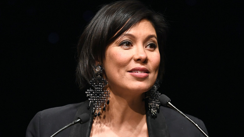 Journalist Alex Wagner speaking at Writer's Guild