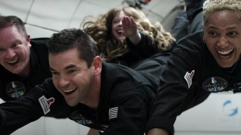 Inspiration4 crew in weightless conditions