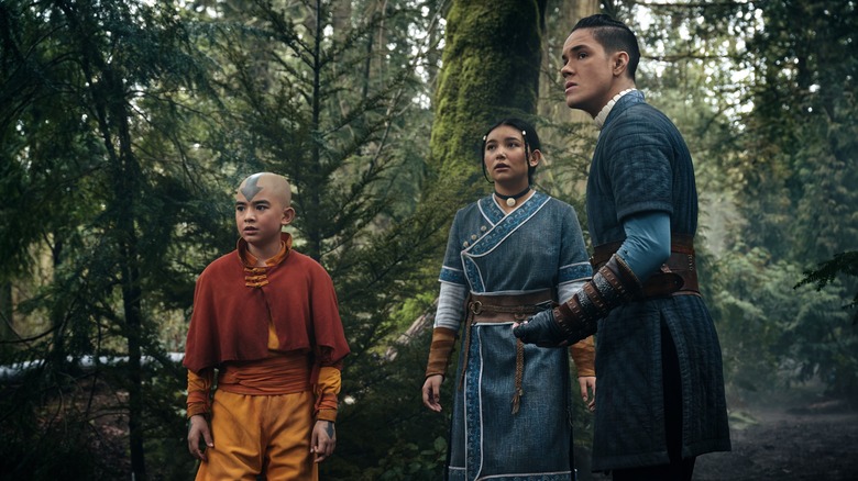Team Avatar in the woods