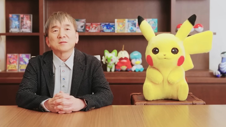 Tsunekazu Ishihara and Pikachu in Pokémon Presents