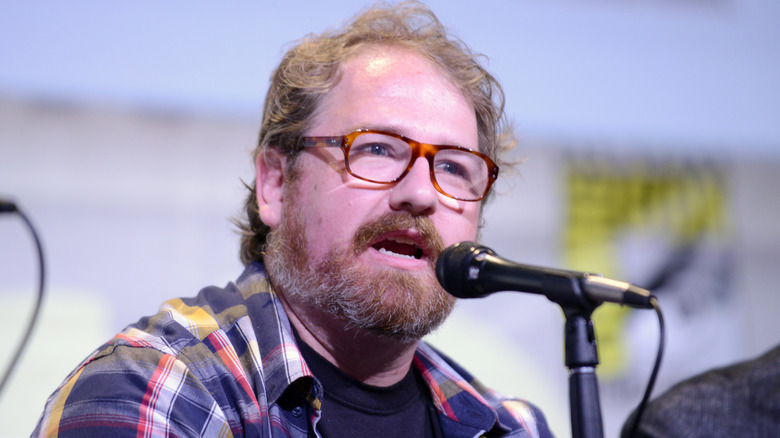 Resident Evil showrunner Andrew Dabb speaking at Comic Con