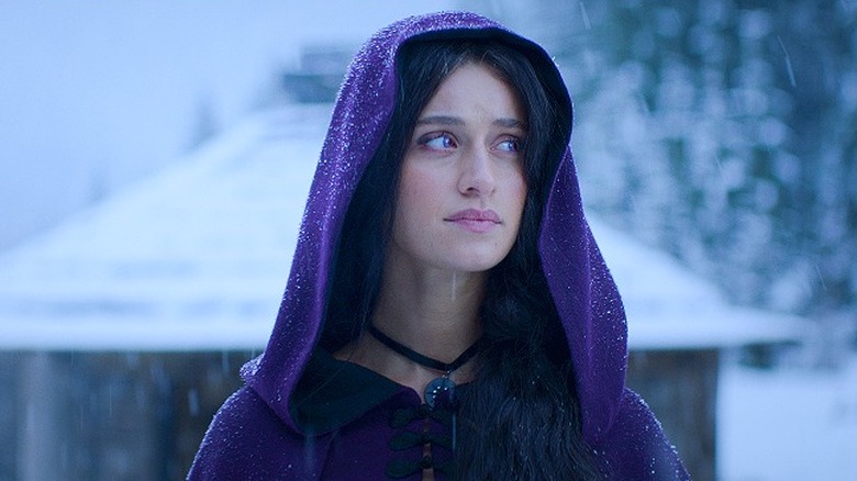 Yennefer in purple hood cape