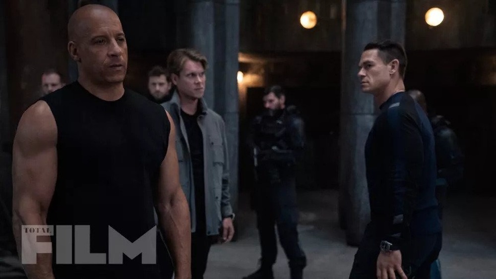 John Cena sizes up Vin Diesel in F9 photo