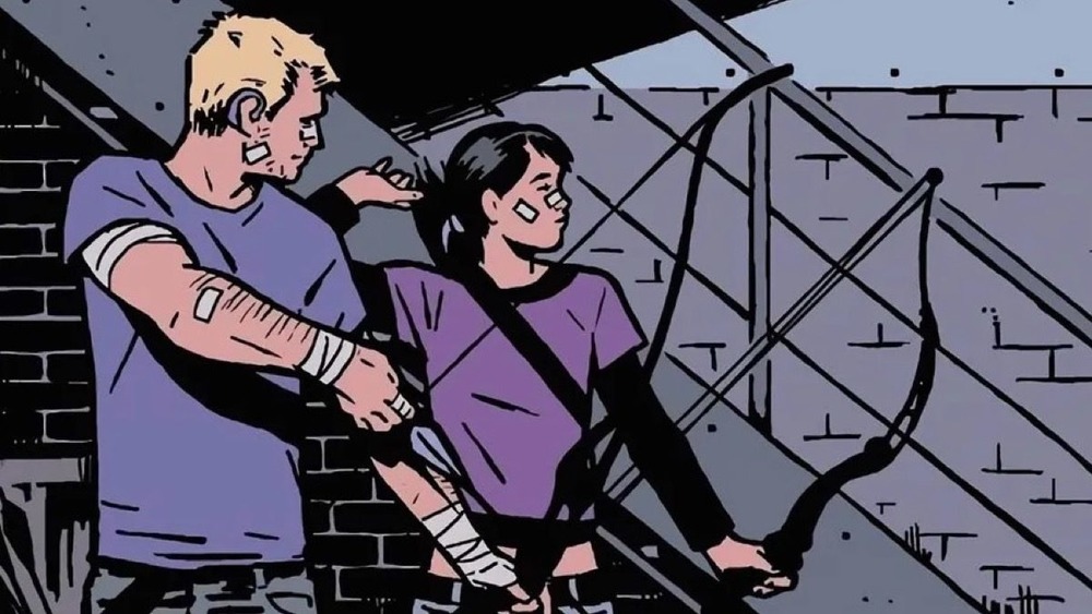 Art of Hawkeye and Kate Bishop by David Aja in Marvel Comics