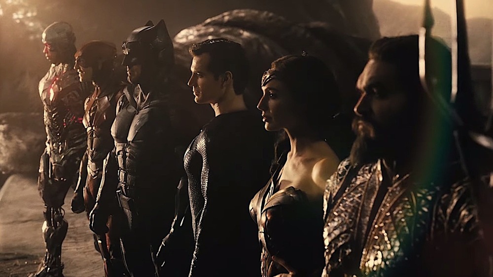 Cyborg, The Flash, Batman, Superman, Wonder Woman and Aquaman in Zack Snyder's Justice League