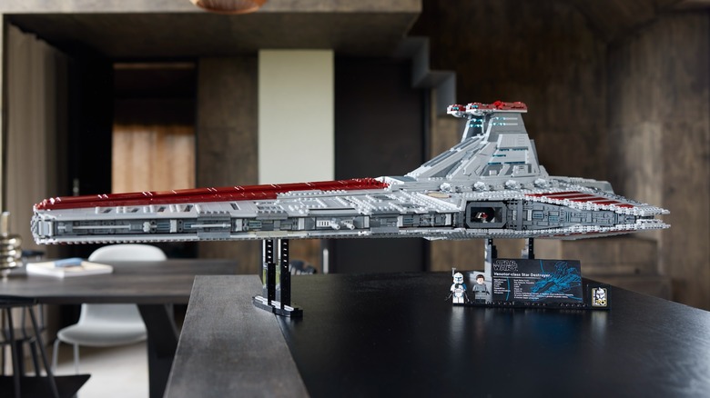 A LEGO UCS Venator on a table