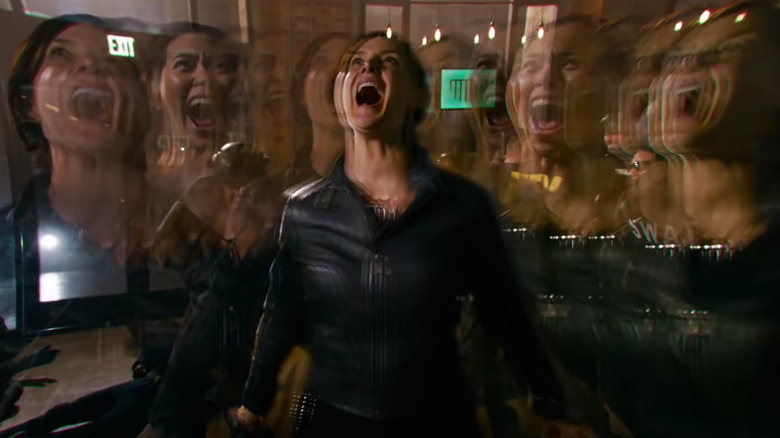 Carrie-Anne Moss screaming as Trinity in "The Matrix Resurrections"a