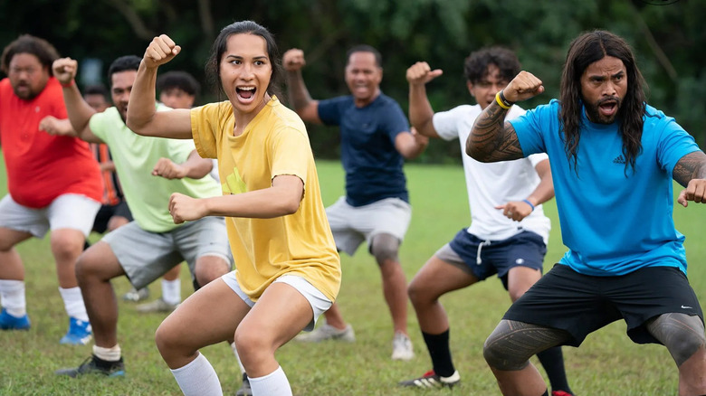 Samoan football team practicing