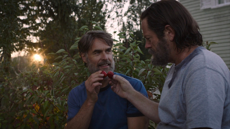 Bill and Frank cheers strawberries