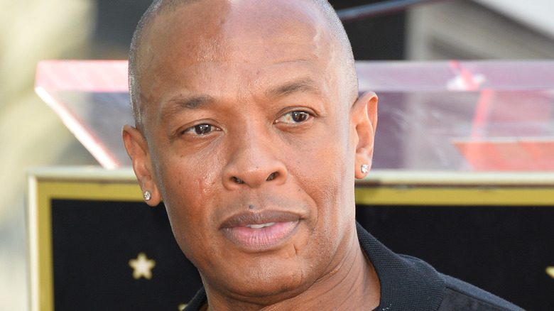 Dr. Dre at a press event