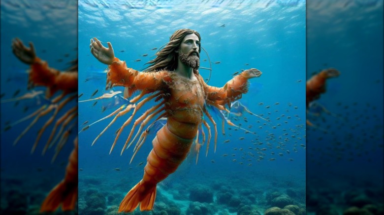 Shrimp Jesus AI-generated image