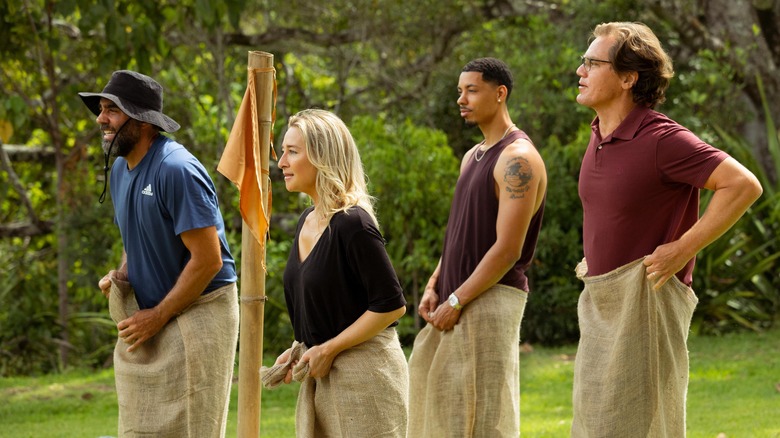 Nine Perfect Strangers potato sack race