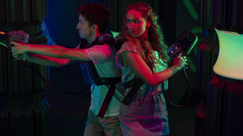 Maddie and Percy play Lasertag