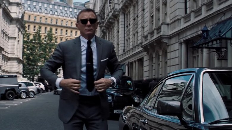 James Bond getting out of car