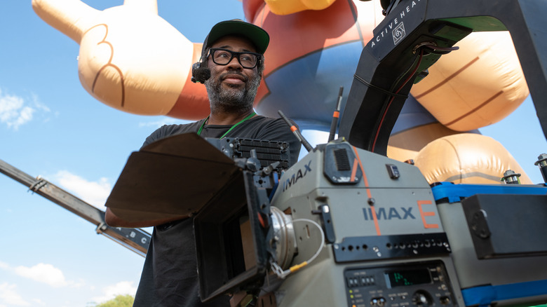 Jordan Peele on the set