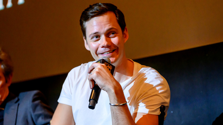 Bill Skarsgård speaking at a Q&A