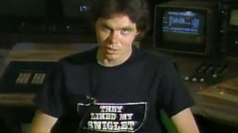 Rich Hall in sniglet shirt