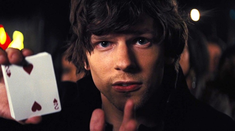 Jesse Eisenberg performing magic