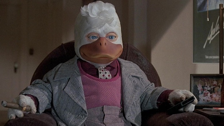 Howard the Duck sitting in armchair