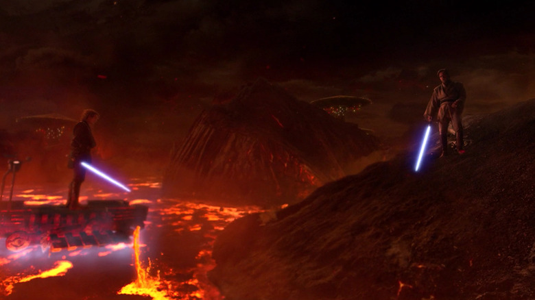 Obi-Wan, Vader, fighting on Mustafar