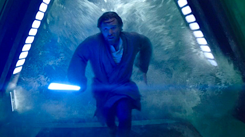 Obi-Wan Kenobi running from the water