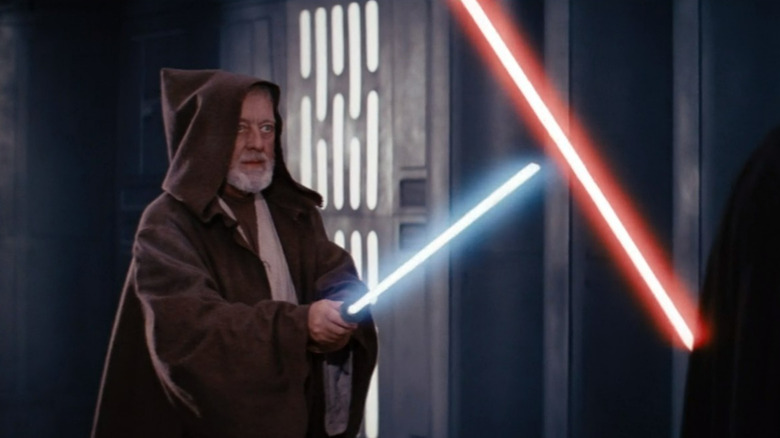 Obi-Wan facing Darth Vader