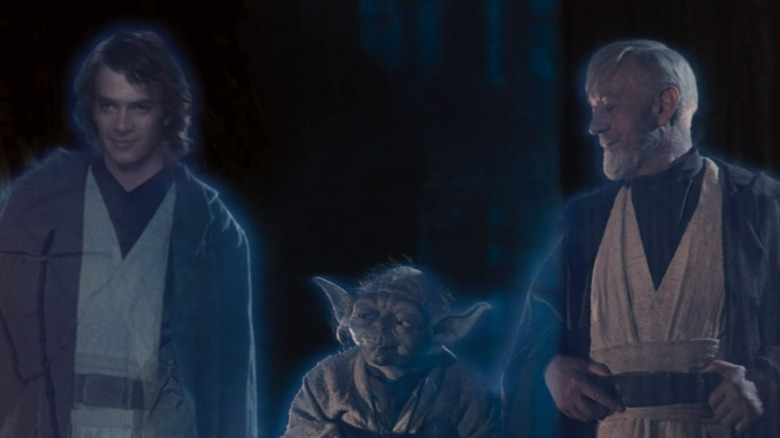 Anakin, Yoda, Obi-Wan, Force ghosts