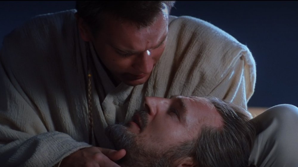 Liam Neeson as Qui-Gon Jinn and Ewan McGregor as Obi-Wan Kenobi in Star Wars: The Phantom Menace