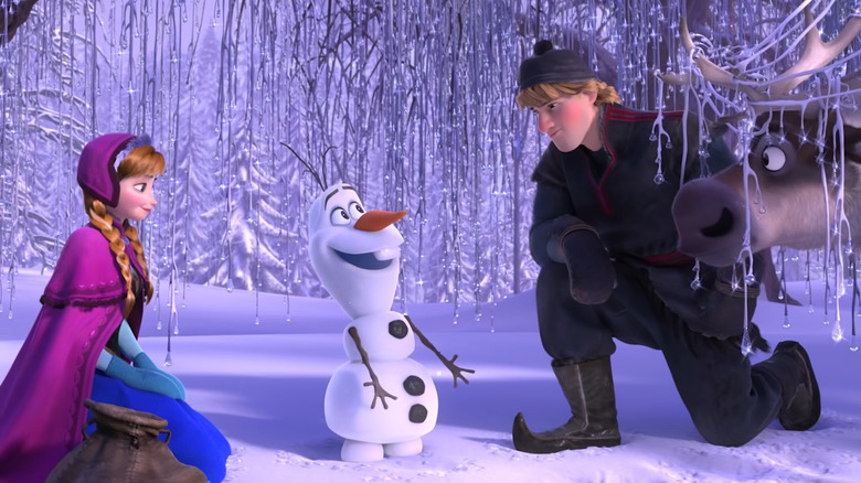 Olaf with Anna and Kristoff