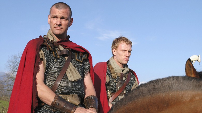 Lucius and Titus riding horses