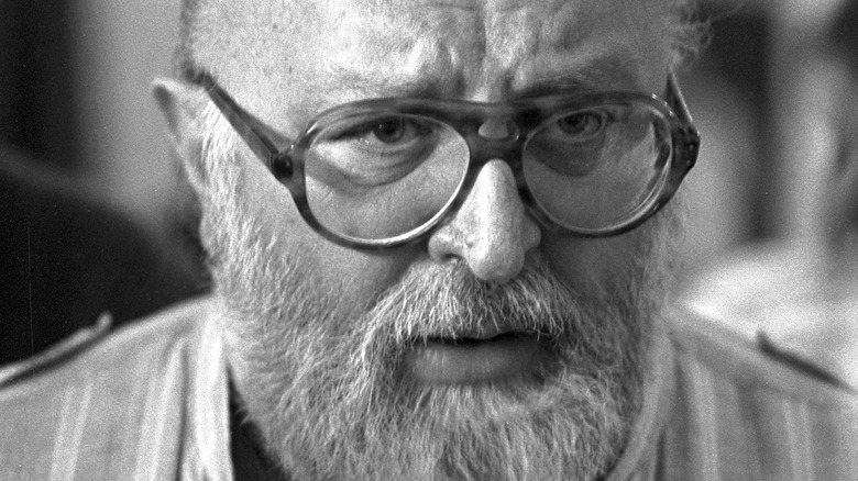 Sergio Leone with tape recorder