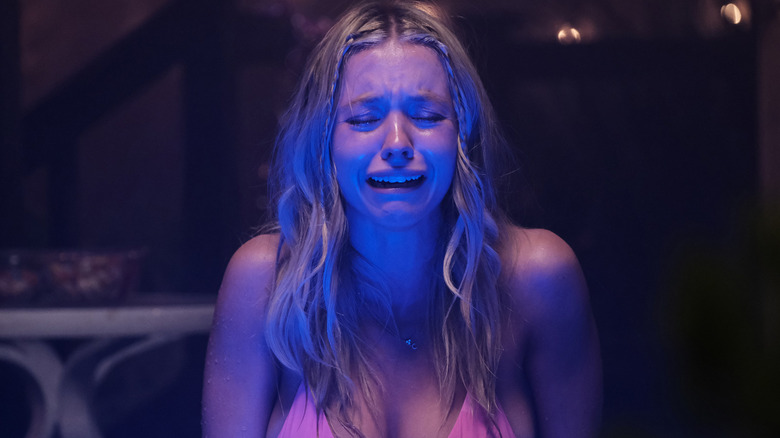 Cassie sobbing in hot tub