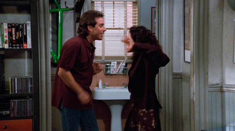 Elaine pushing Jerry