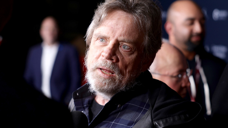 Mark Hamill wears a flannel shirt