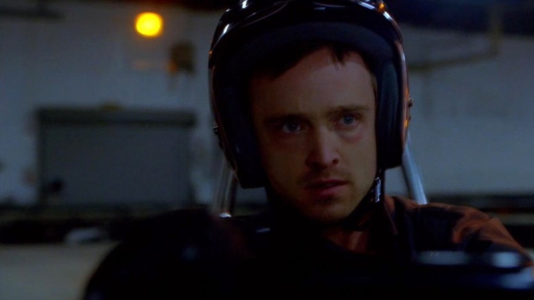 Jesse Pinkman go-kart racing by himself