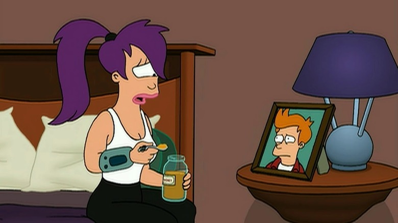 Leela mourning Fry