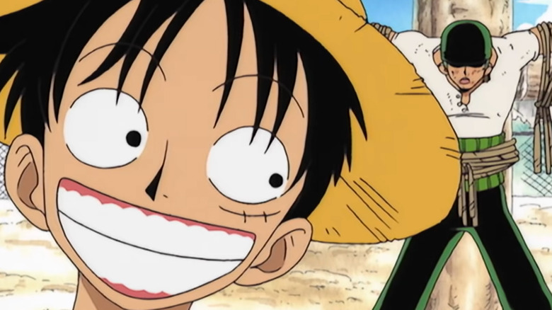 Luffy Smiling Zoro on Cross