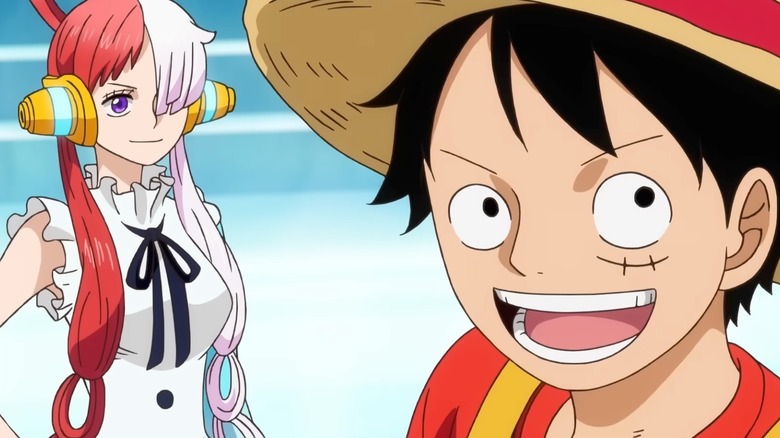 Uta and Luffy smiling