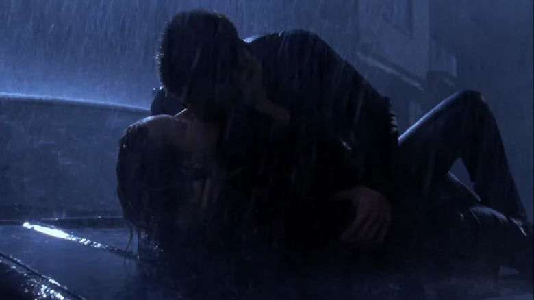 Nathan and Haley in the rain