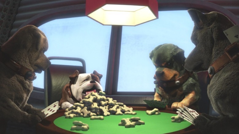 Dogs playing poker