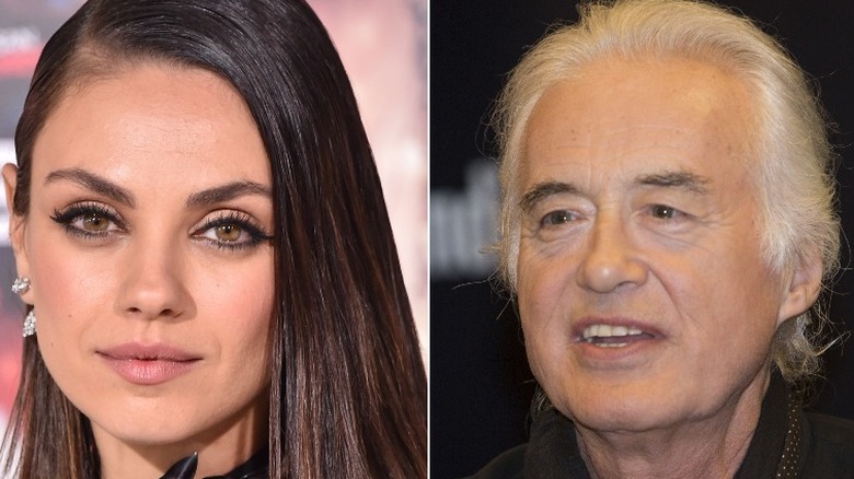 Jimmy Page and Mila Kunis collage