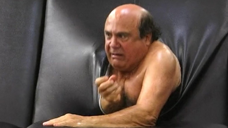 Frank Reynolds crawling naked out of a couch