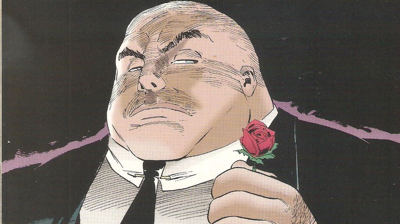 comic Kingpin holding rose