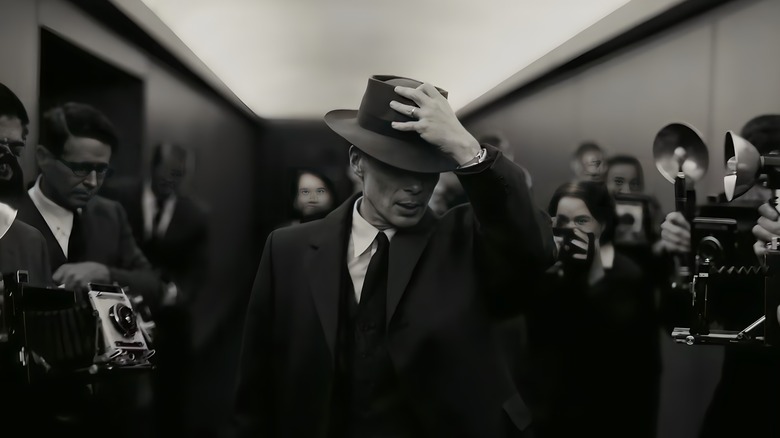 J. Robert Oppenheimer getting photographed