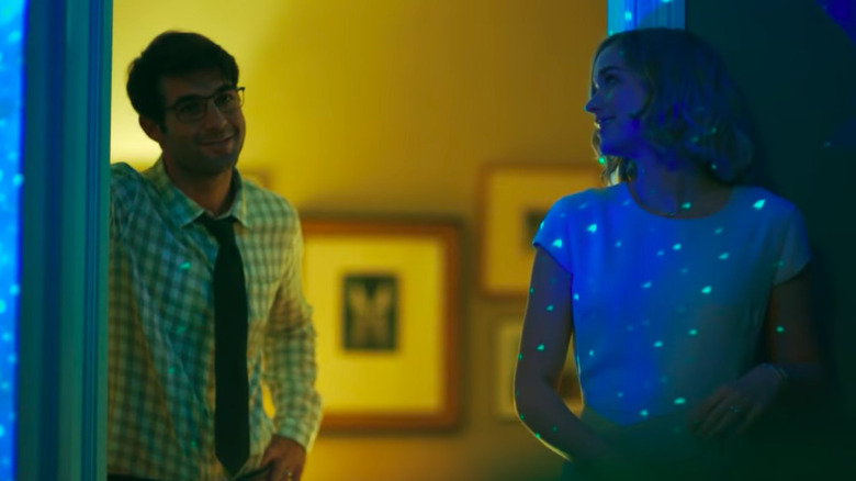 James Wolk and Elizabeth Lail in a doorway