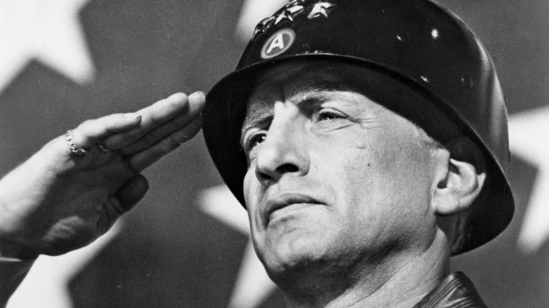 George C. Scott saluting